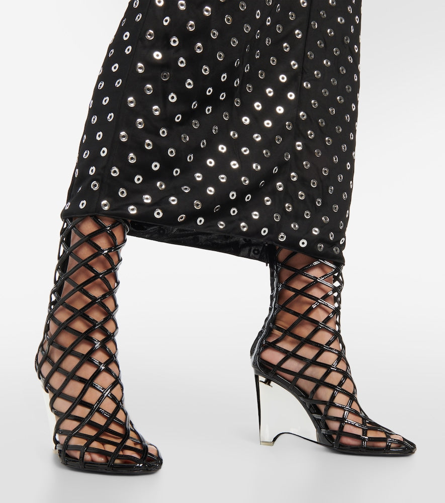 Alaia Embellished halterneck midi dress