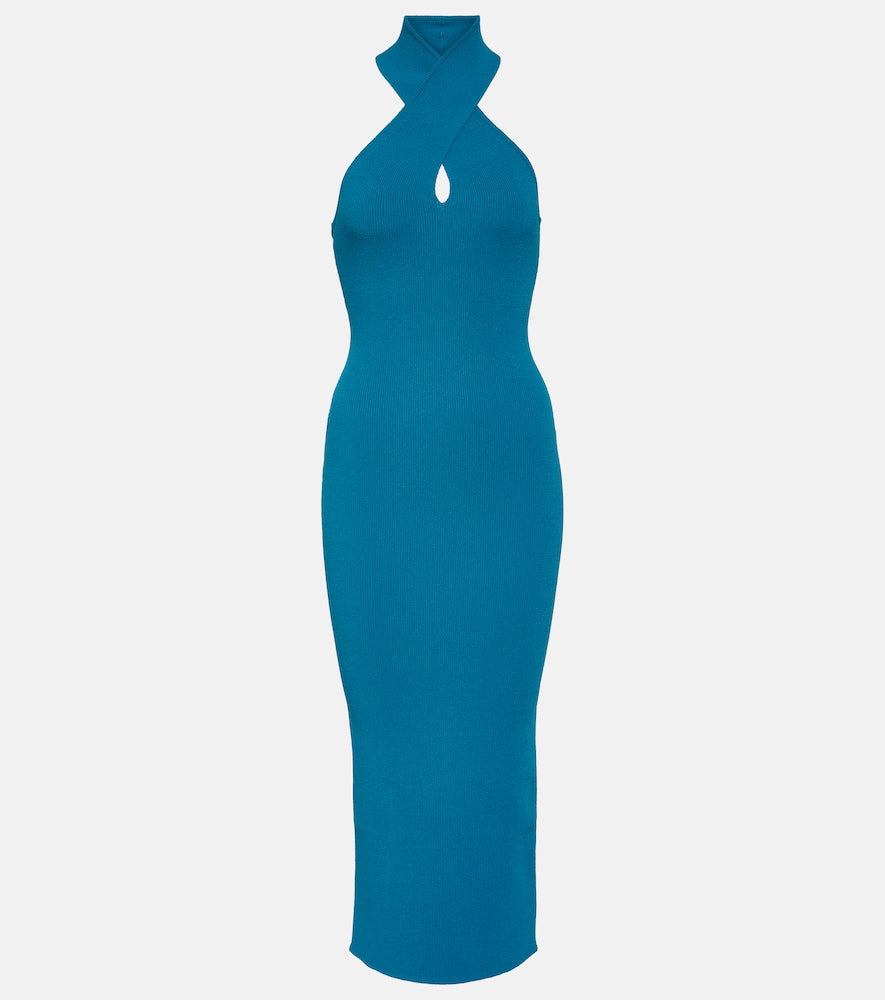 Alaia Halterneck bodycon midi dress. Alaia 露背紧身中长连衣裙