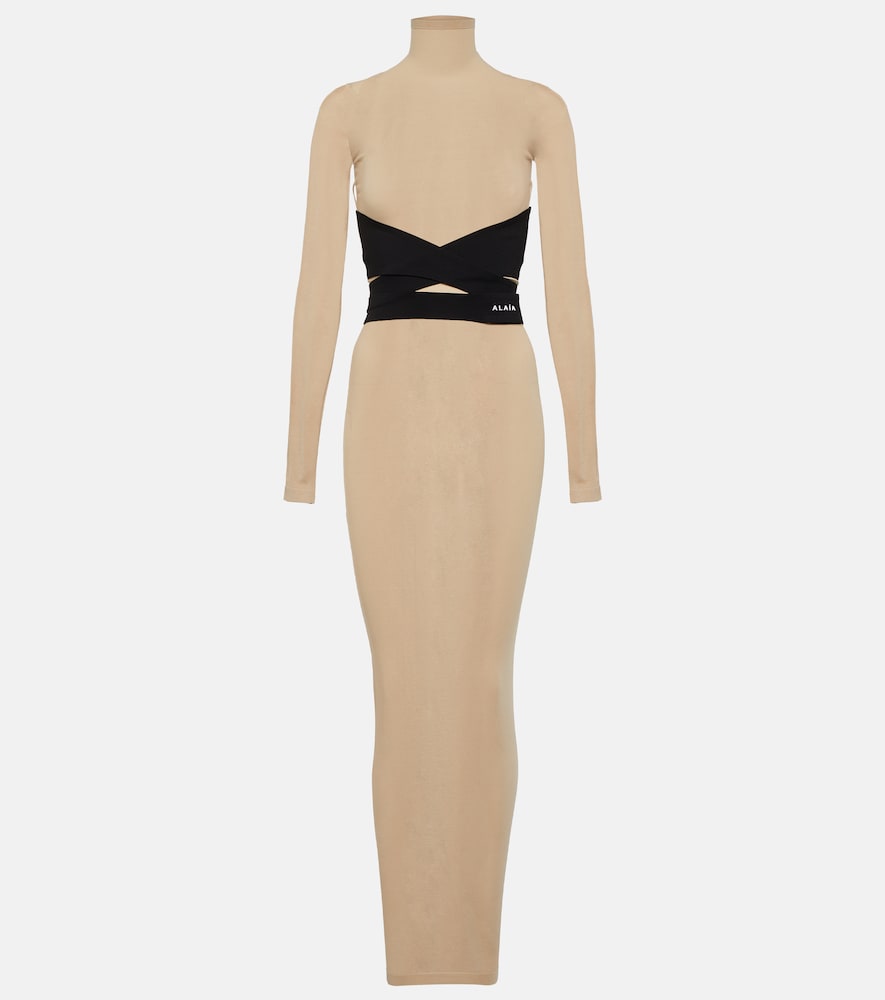 Alaia Turtleneck jersey maxi dress. Alaia 高领针织长裙
