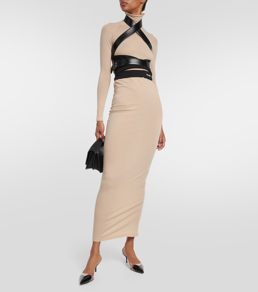 Alaia Turtleneck jersey maxi dress