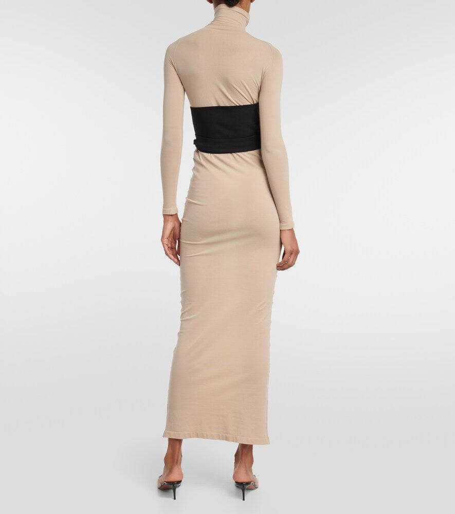 Alaia Turtleneck jersey maxi dress