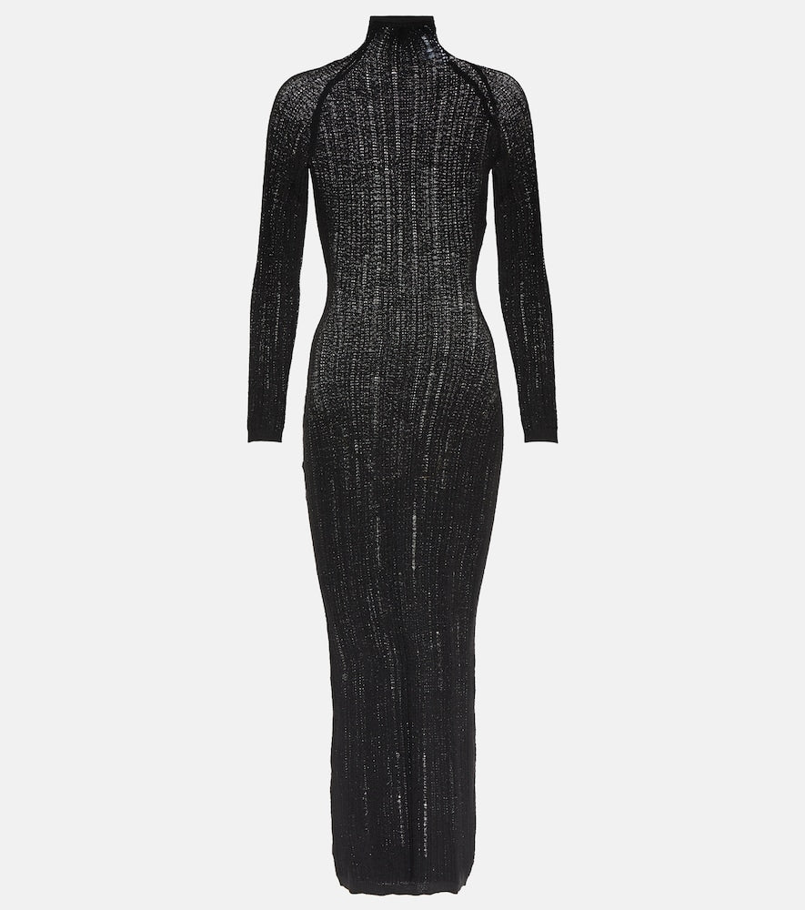 Alaia Distressed wool-blend midi dress. Alaia 做旧羊毛混纺中长连衣裙