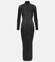 Alaia Distressed wool-blend midi dress