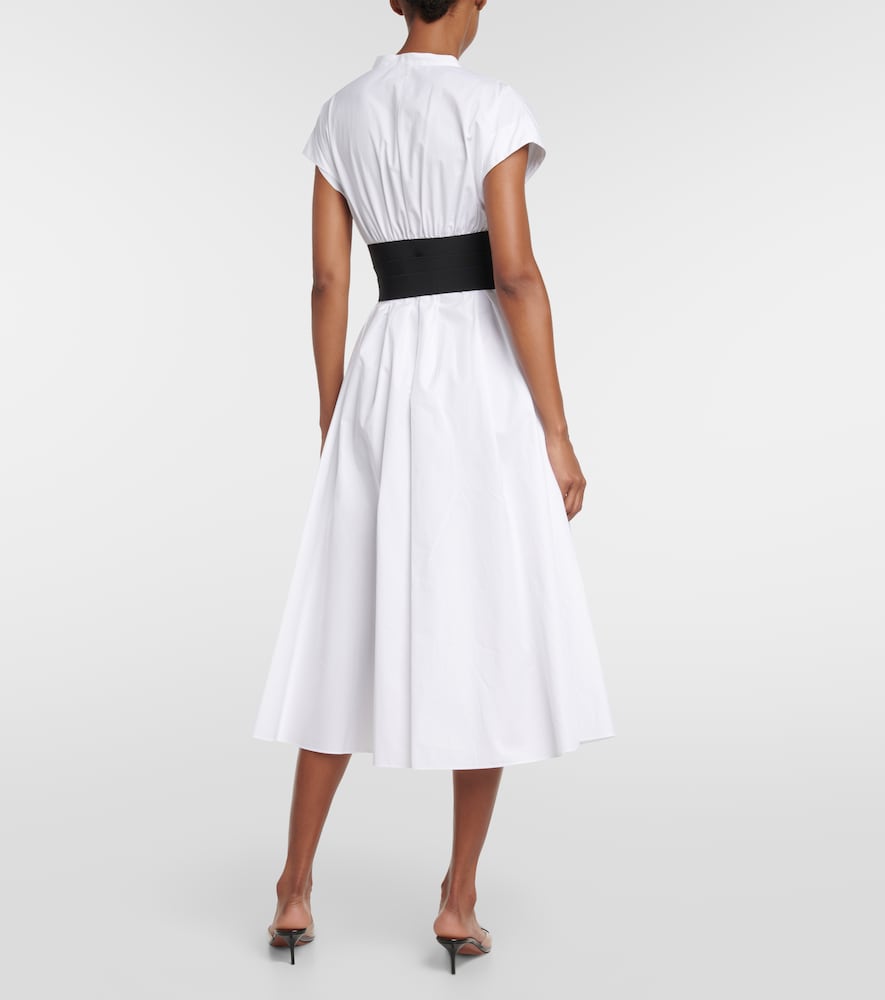 Alaia Belted cotton poplin midi dress