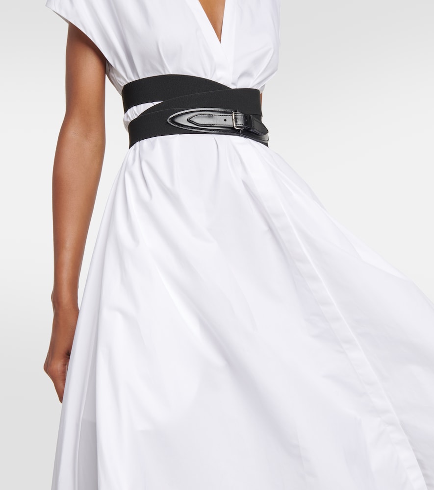 Alaia Belted cotton poplin midi dress