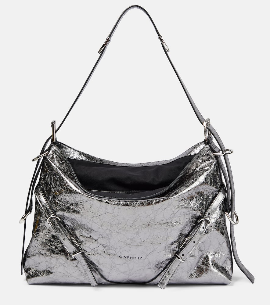 Givenchy Voyou Medium metallic leather shoulder bag. Shop Givenchy Shoulder Bags for women now.