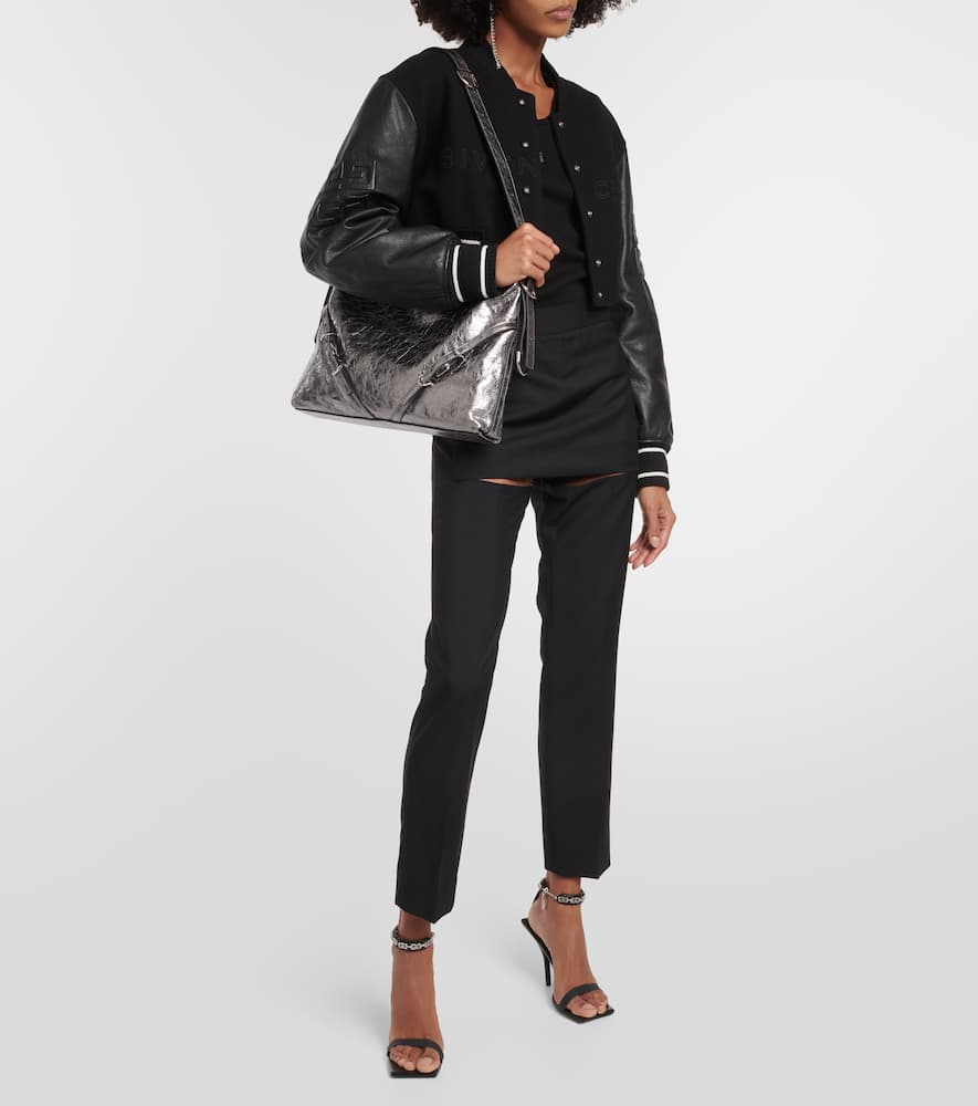 Givenchy Voyou Medium metallic leather shoulder bag