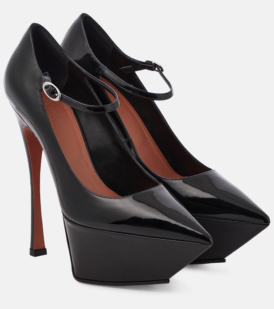Amina Muaddi Yigit patent leather platform pumps - 阿米娜·穆阿迪·伊吉特漆皮厚底高跟鞋
