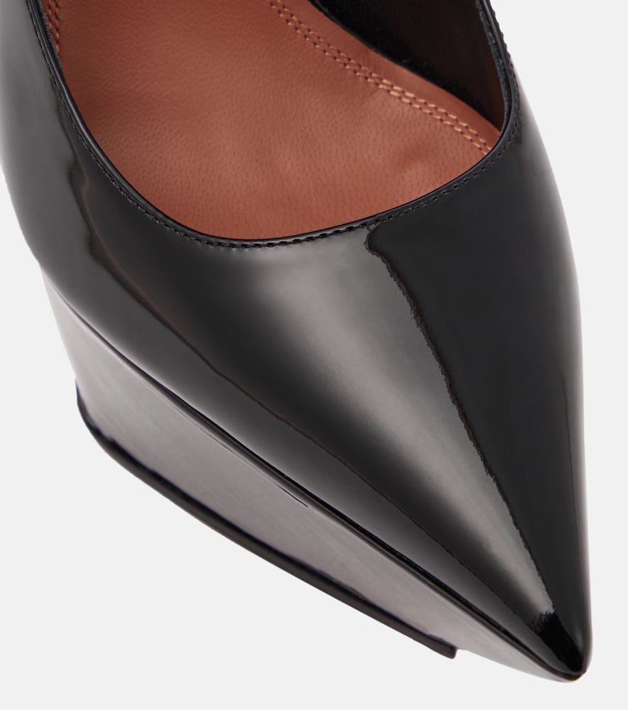Amina Muaddi Yigit patent leather platform pumps