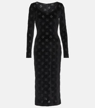 Dolce&Gabbana Logo velvet midi dress