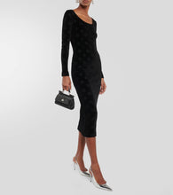 Dolce&Gabbana Logo velvet midi dress