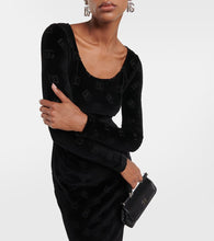 Dolce&Gabbana Logo velvet midi dress