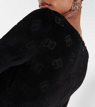 Dolce&Gabbana Logo velvet midi dress
