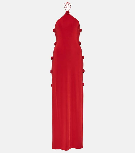 Magda Butrym Floral-appliqué jersey gown