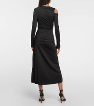 Victoria Beckham Asymmetric ruched jersey midi dress