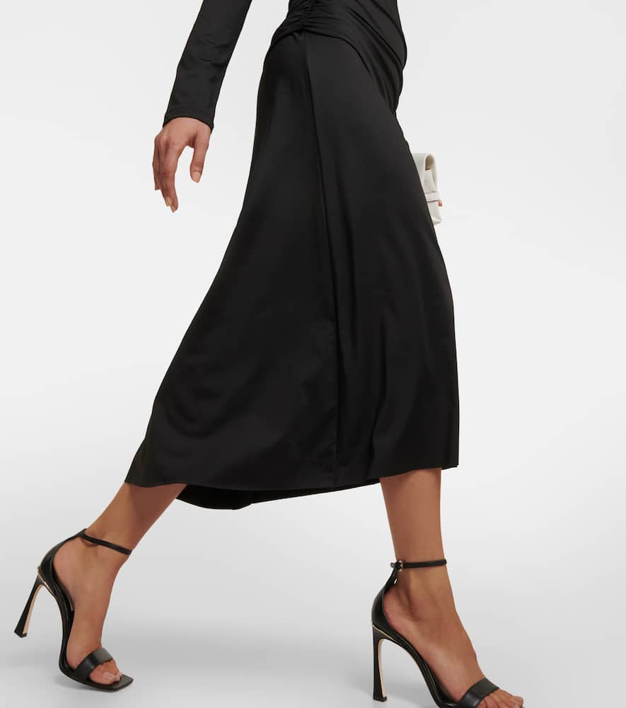 Victoria Beckham Asymmetric ruched jersey midi dress