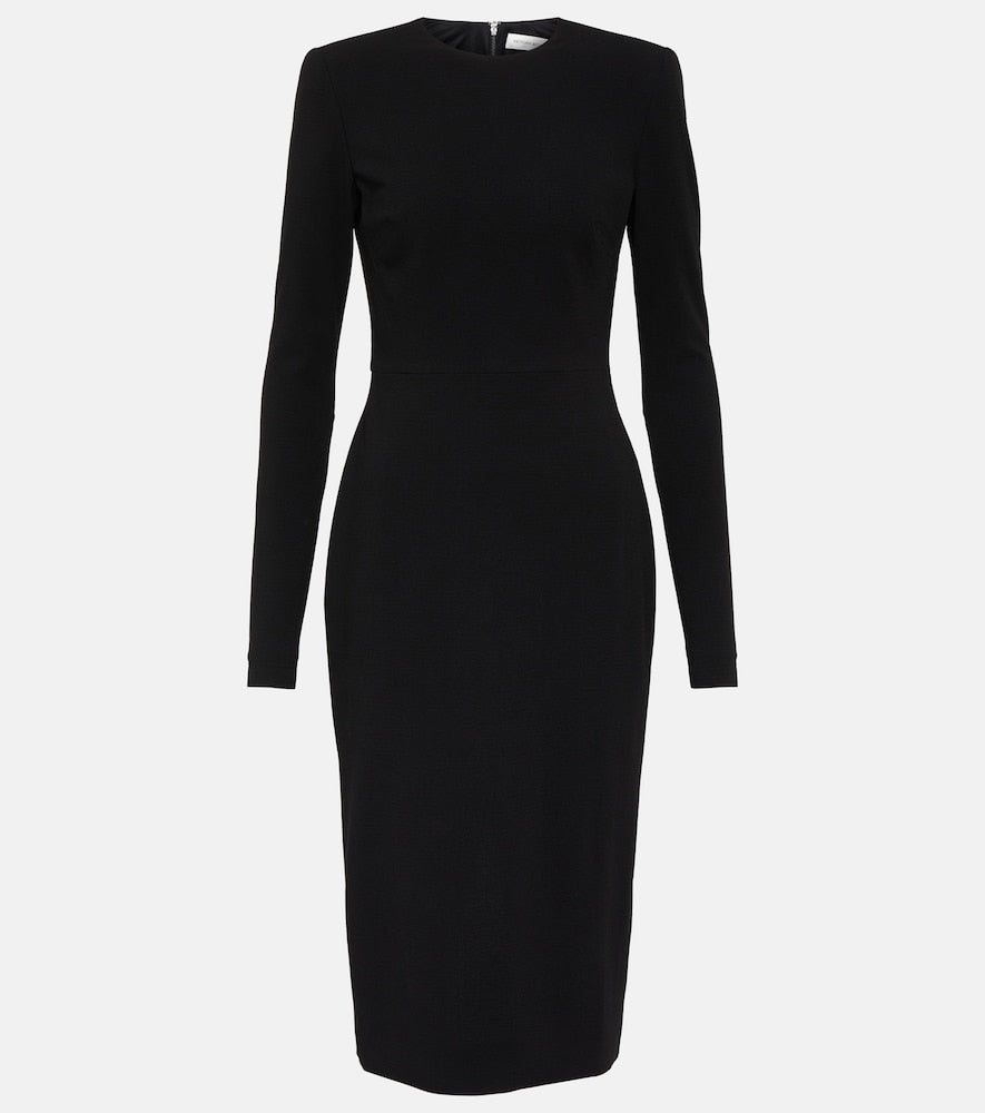 Victoria Beckham Wool crepe midi dress. 维多利亚·贝克汉姆羊毛绉纱中长连衣裙