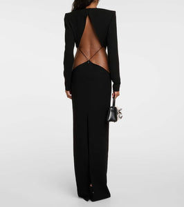 MÔNOT Cutout crêpe maxi dress