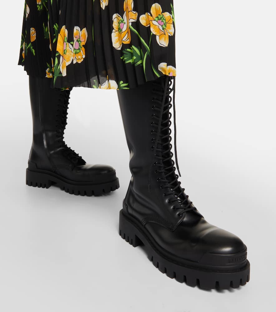 Balenciaga Strike leather lace-up boots