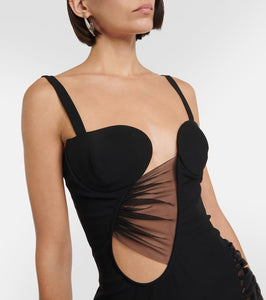 Nensi Dojaka Cutout jersey minidress