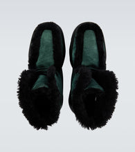 Burberry Shearling-trimmed suede ankle boots