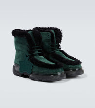 Burberry Shearling-trimmed suede ankle boots