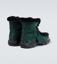 Burberry Shearling-trimmed suede ankle boots