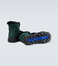 Burberry Shearling-trimmed suede ankle boots
