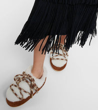 Moon Boot Suede-trimmed shearling mules