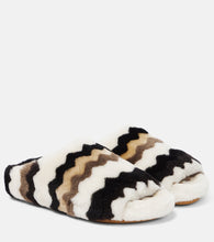 Chloe Saam chevron shearling slides - Chloe Saam 人字纹羊毛拖鞋