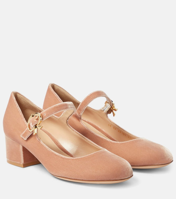 Gianvito Rossi Mary Ribbon 45 velvet pumps