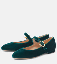 Gianvito Rossi Mary Ribbon velvet ballet flats