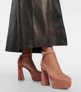 Gianvito Rossi Holly D'Orsay velvet platform pumps