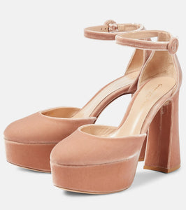 Gianvito Rossi Holly D'Orsay velvet platform pumps