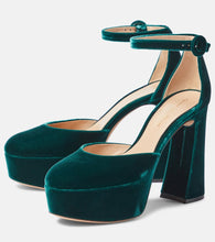 Gianvito Rossi Holly D'Orsay velvet platform pumps