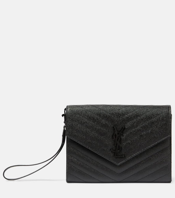 Saint Laurent Cassandre matelass√É¬© leather clutch. Shop Saint Laurent Clutches for women now.