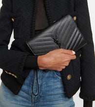 Saint Laurent Cassandre matelass√É¬© leather clutch