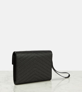 Saint Laurent Cassandre matelass√É¬© leather clutch