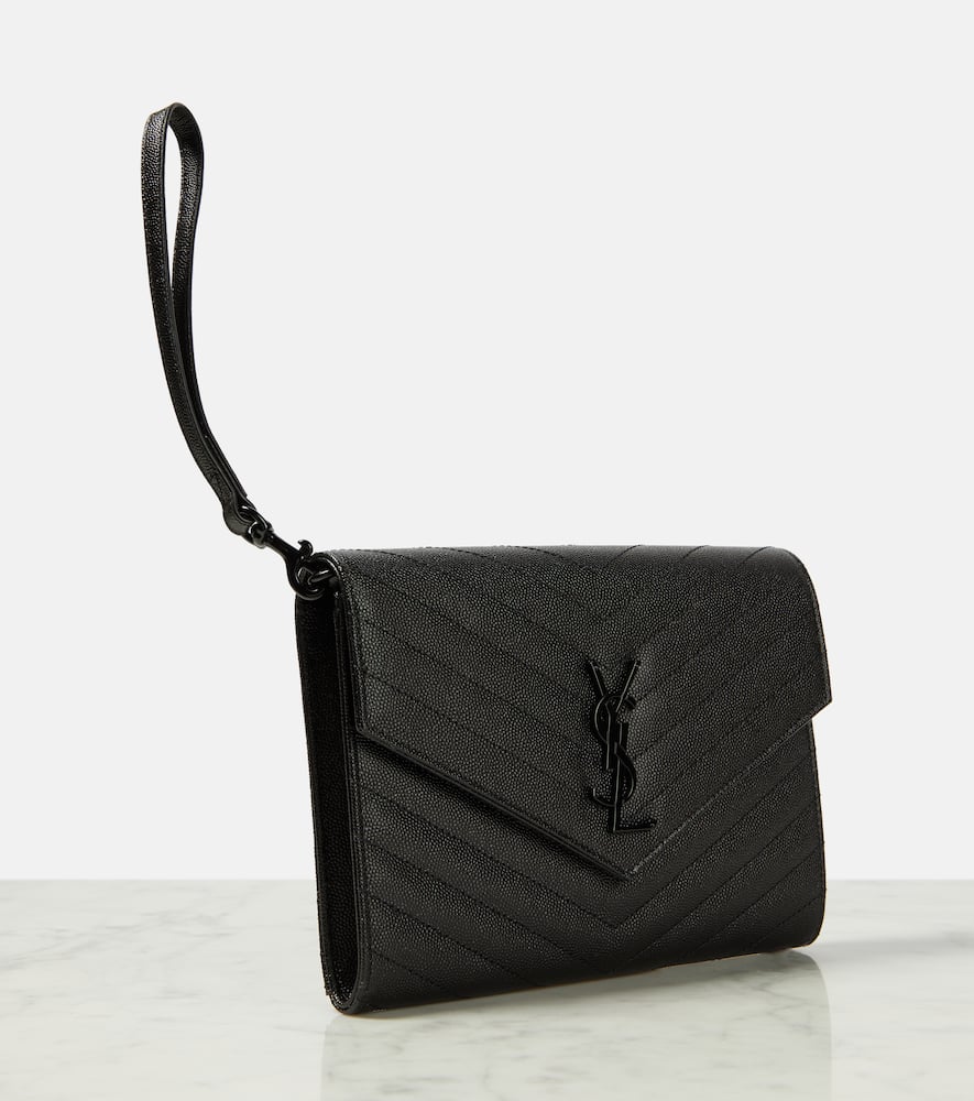 Saint Laurent Cassandre matelass√É¬© leather clutch