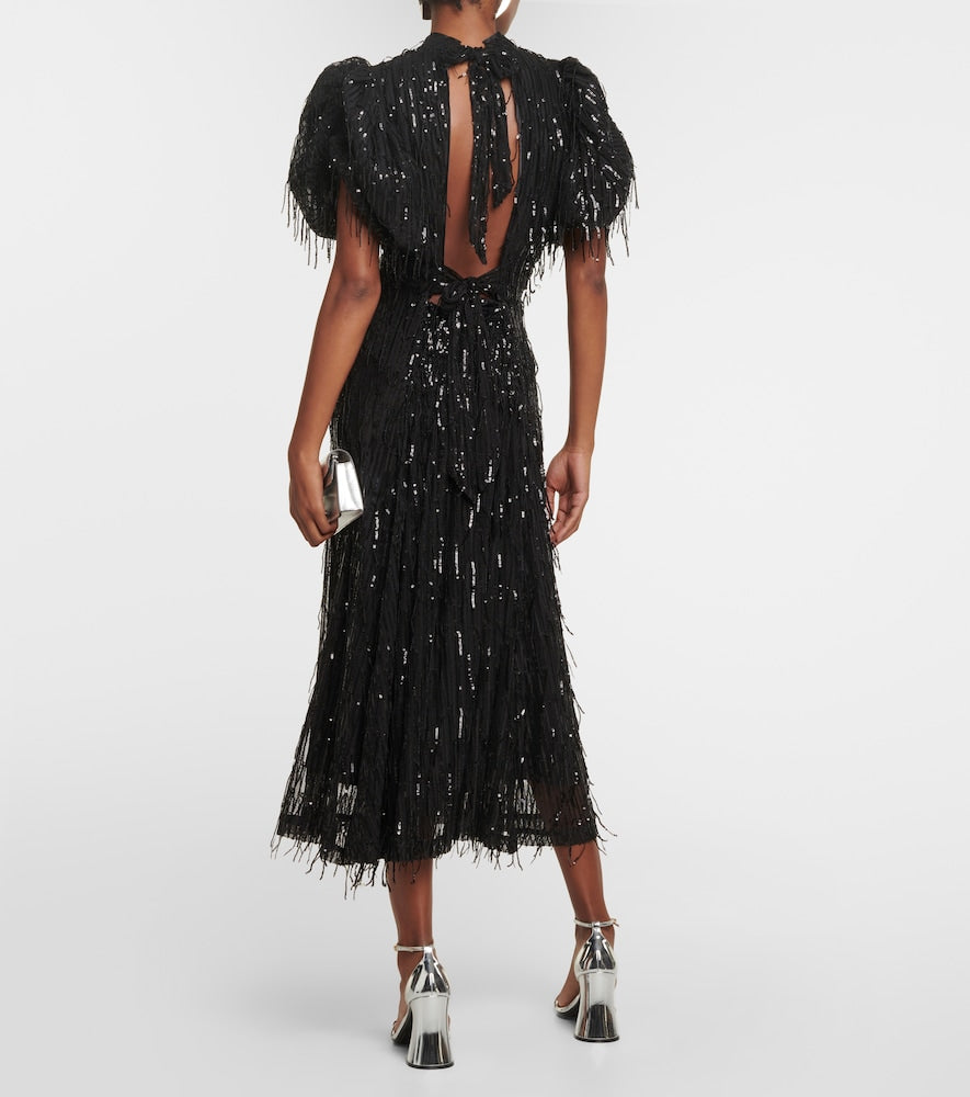 Rotate Sequined midi dress