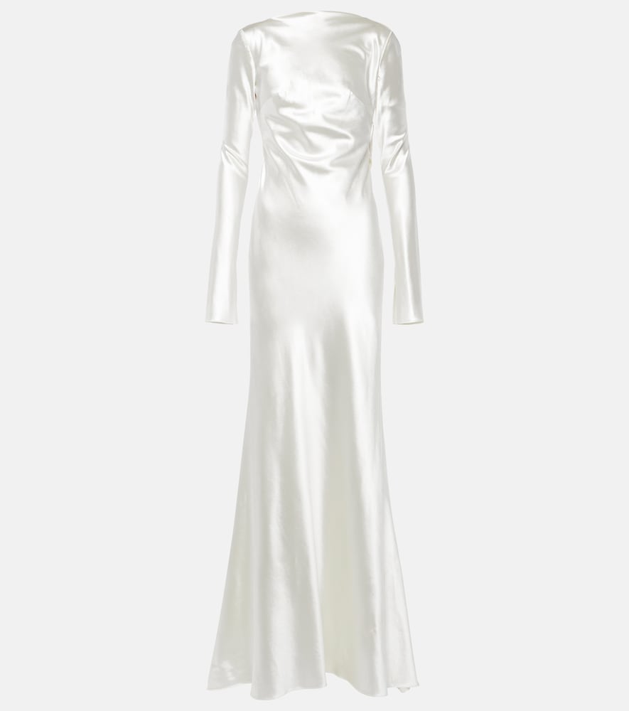 Danielle Frankel Bridal Simone wool and silk satin gown. Danielle Frankel Bridal Simone 羊毛真丝缎面礼服