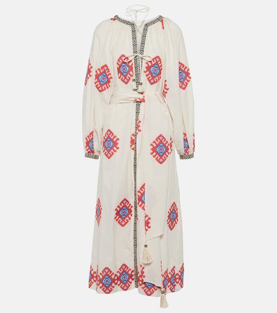 Johanna Ortiz Jacquard cotton midi dress