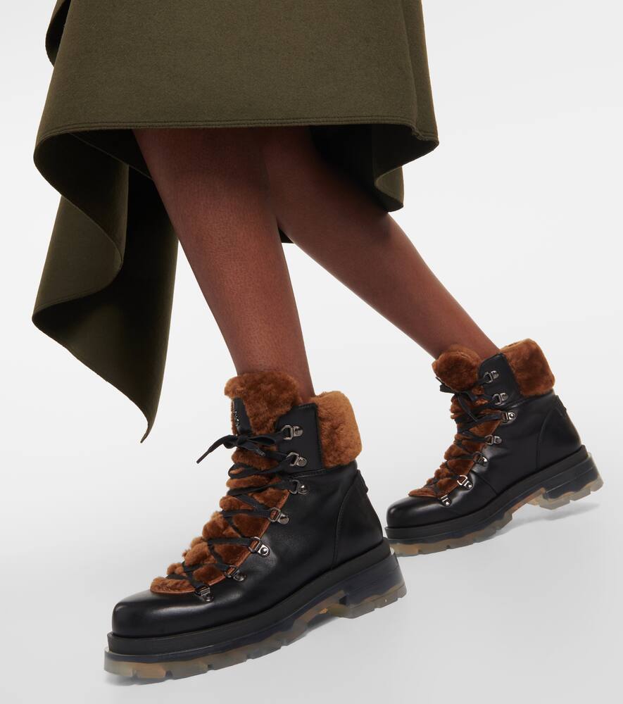 Bogner Swansea shearling-trimmed leather ankle boots