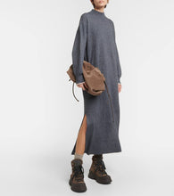 Brunello Cucinelli Ribbed-knit cotton and alpaca midi dress