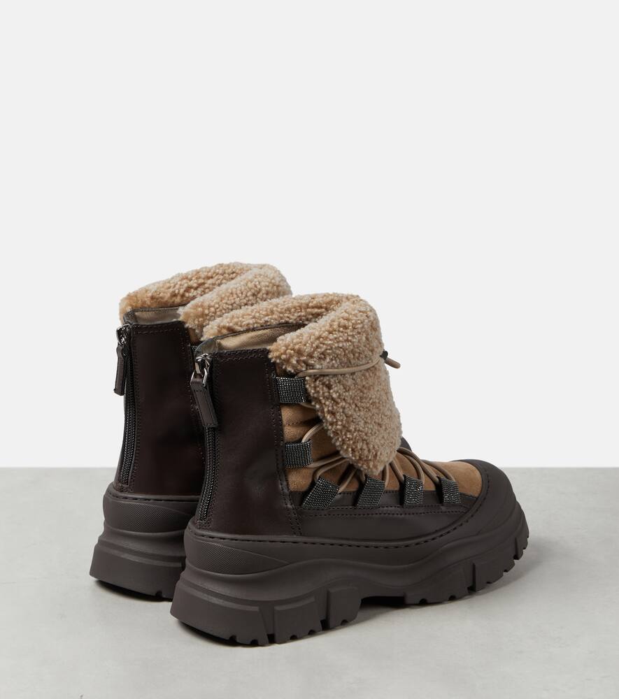 Brunello Cucinelli Shearling-lined suede ankle boots