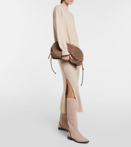 Brunello Cucinelli Embellished suede knee-high boots