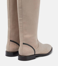 Brunello Cucinelli Embellished suede knee-high boots