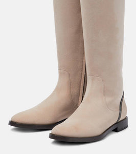 Brunello Cucinelli Embellished suede knee-high boots