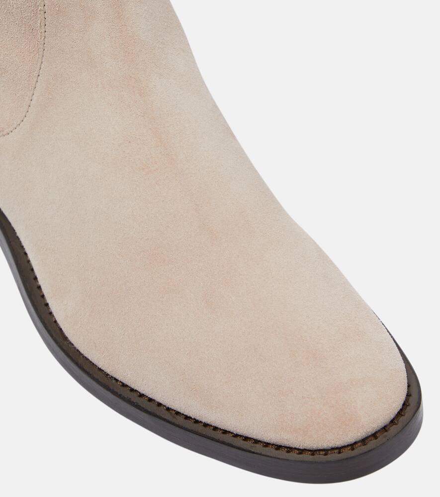 Brunello Cucinelli Embellished suede knee-high boots