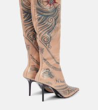 Jimmy Choo x Jean Paul Gaultier Tattoo leather over-the-knee boots